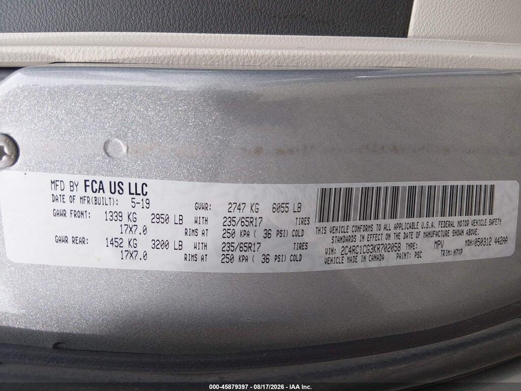 2C4RC1CG3KR702058 2019 CHRYSLER PACIFICA photo no. 9