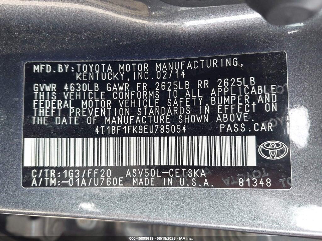 4T1BF1FK9EU785054 2014 TOYOTA CAMRY photo no. 9