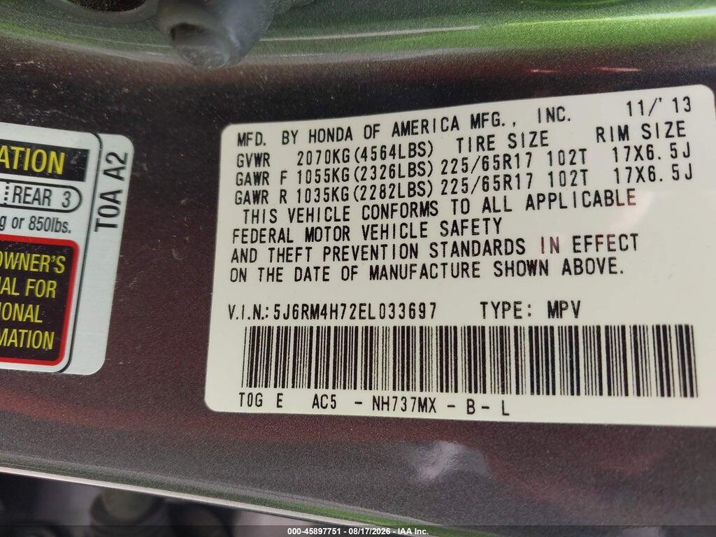 5J6RM4H72EL033697 2014 HONDA CR-V photo no. 9