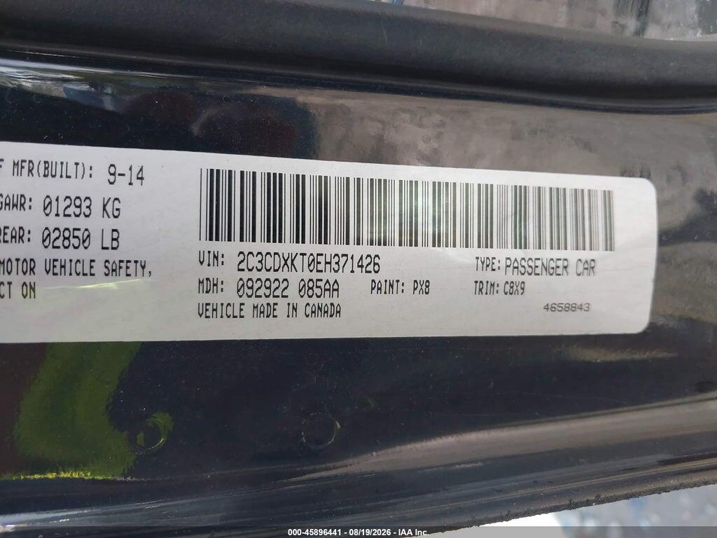 2C3CDXKT0EH371426 2014 DODGE CHARGER photo no. 9