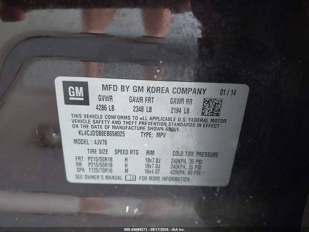 KL4CJDSB8EB658025 2014 BUICK ENCORE photo no. 9