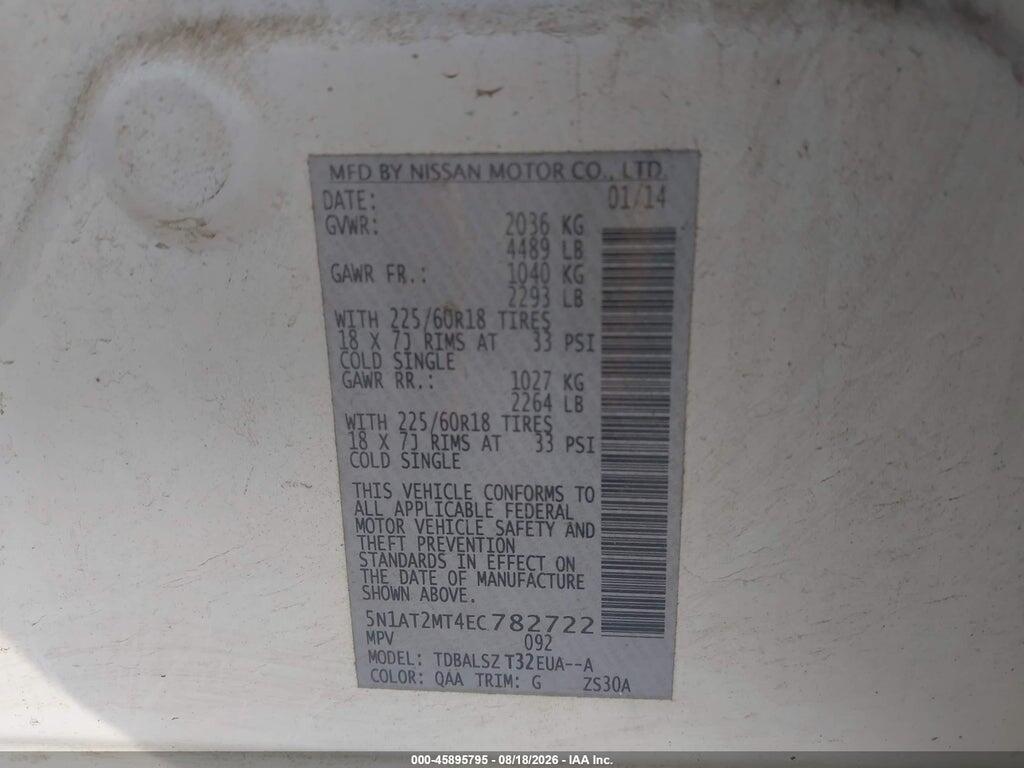 5N1AT2MT4EC782722 2014 NISSAN ROGUE photo no. 9