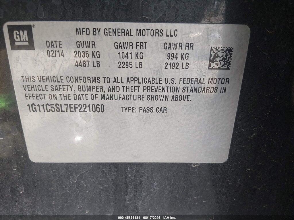 1G11C5SL7EF221060 2014 CHEVROLET MALIBU photo no. 9