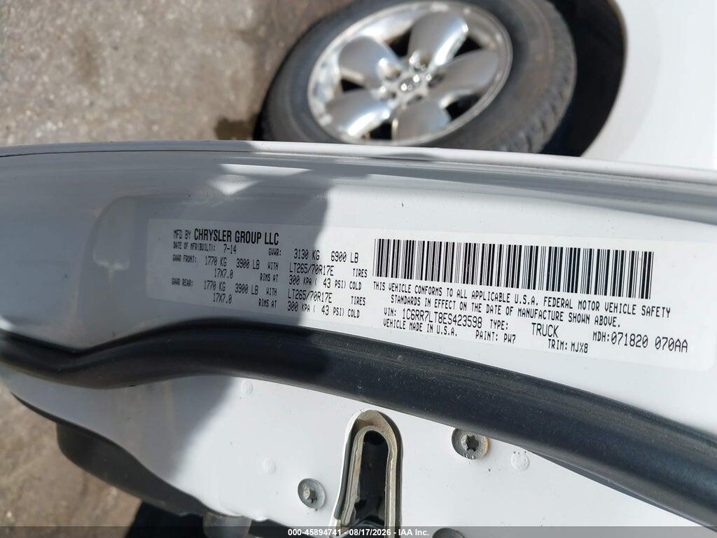 1C6RR7LT8ES423598 2014 RAM 1500 photo no. 9