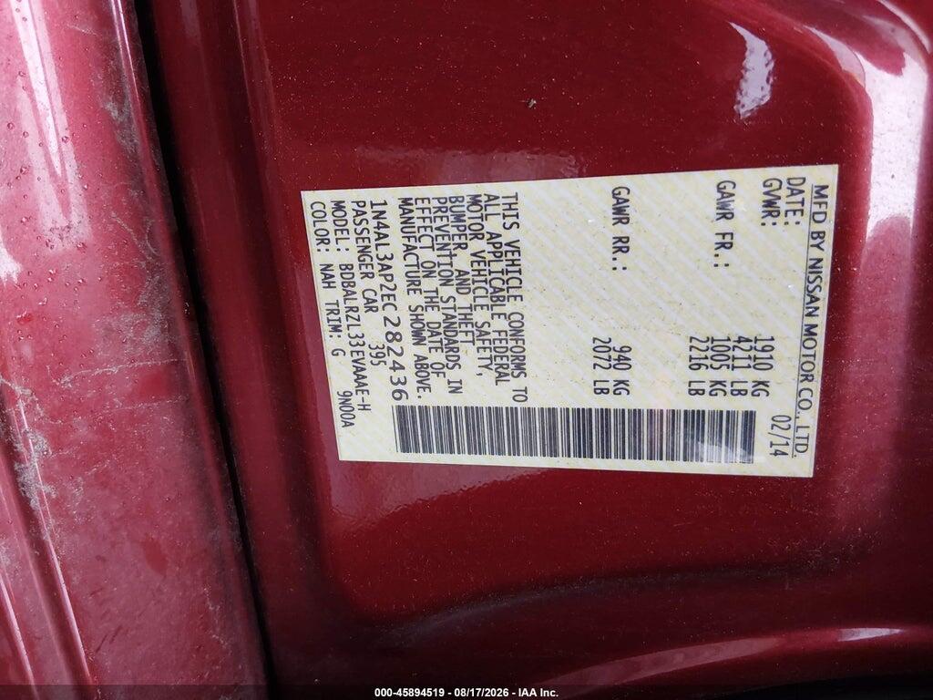 1N4AL3AP2EC282436 2014 NISSAN ALTIMA photo no. 9