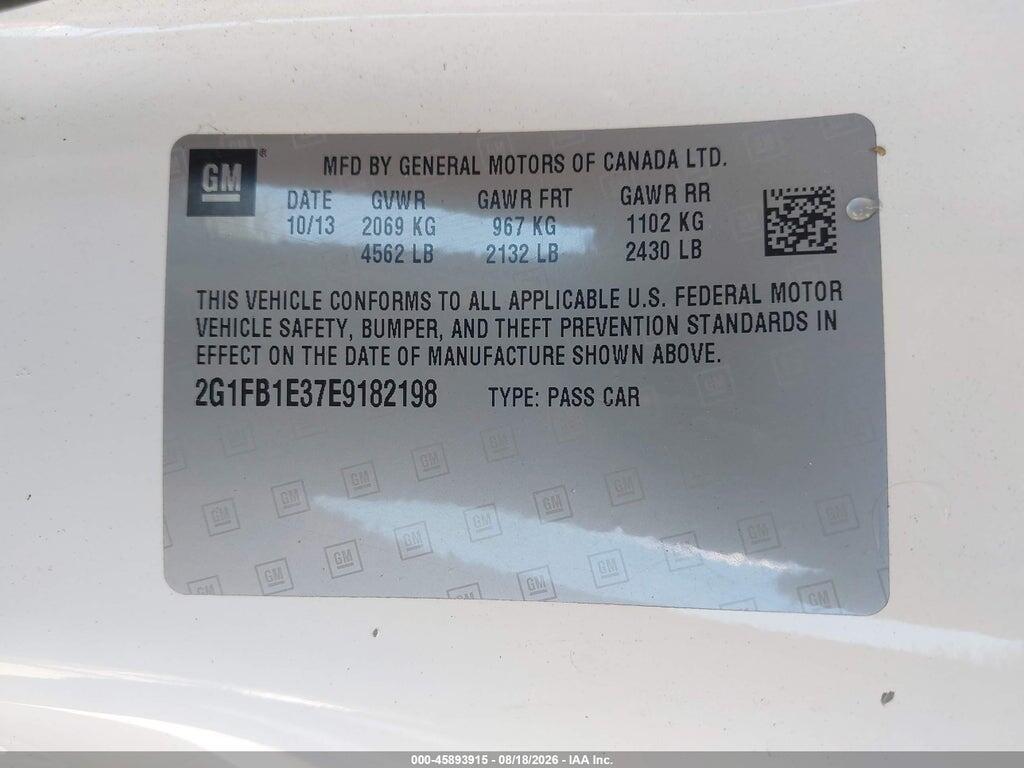 2G1FB1E37E9182198 2014 CHEVROLET CAMARO photo no. 9