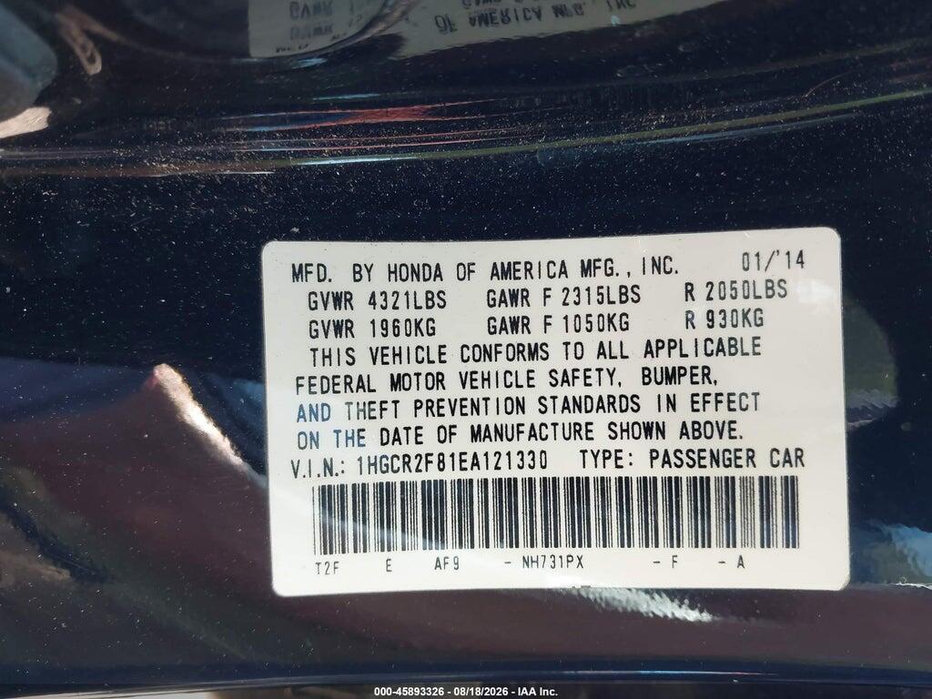 1HGCR2F81EA121330 2014 HONDA ACCORD photo no. 9