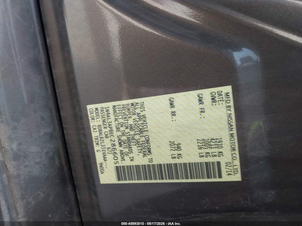 1N4AL3AP8EC286605 2014 NISSAN ALTIMA photo no. 9