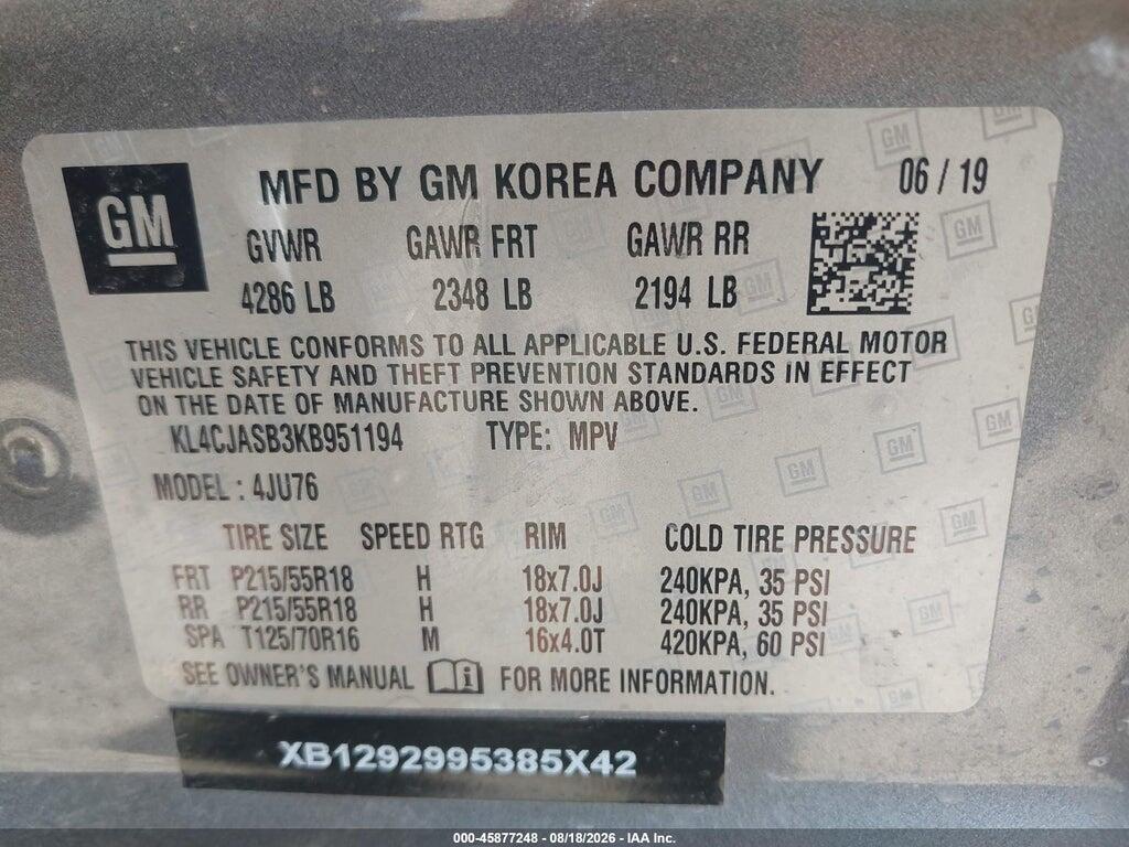 KL4CJASB3KB951194 2019 BUICK ENCORE photo no. 9