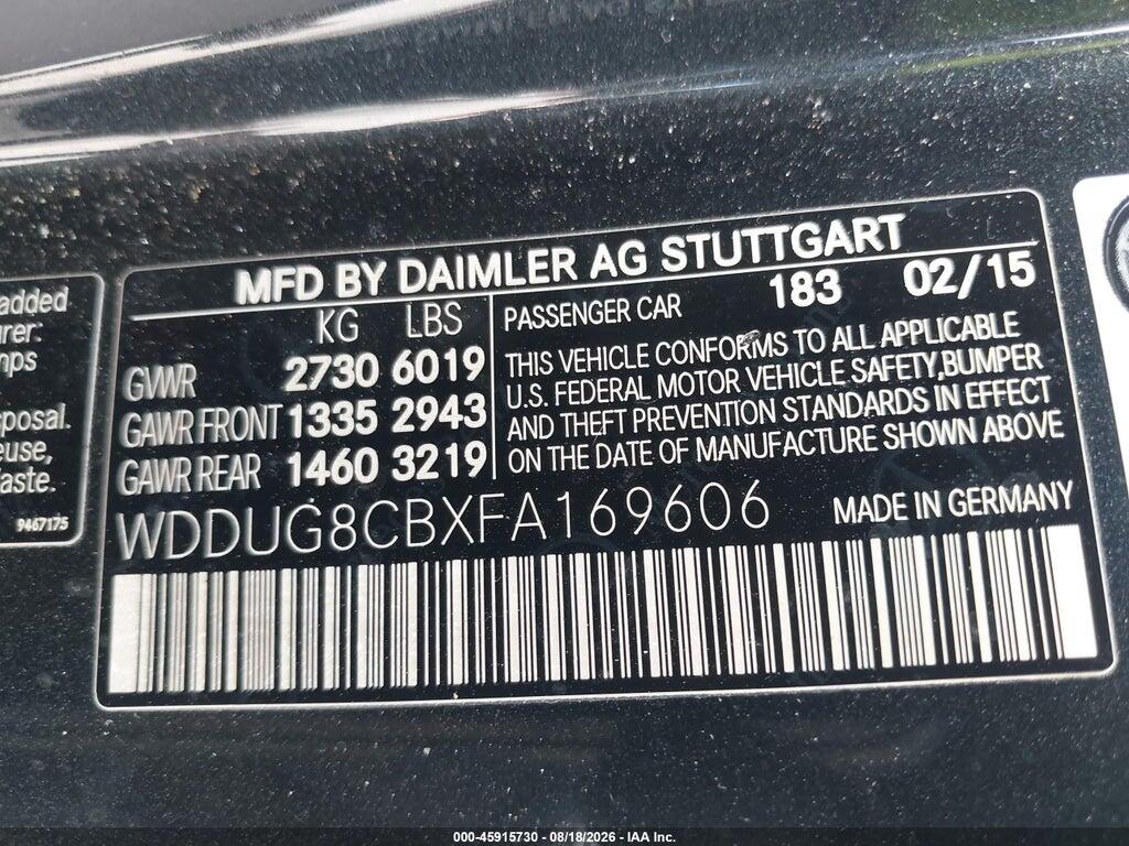 WDDUG8CBXFA169606 2015 MERCEDES-BENZ S 550 photo no. 9