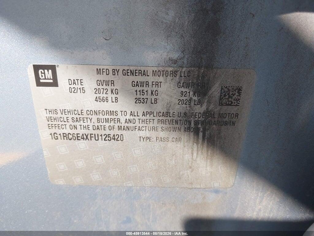1G1RC6E4XFU125420 2015 CHEVROLET VOLT photo no. 9