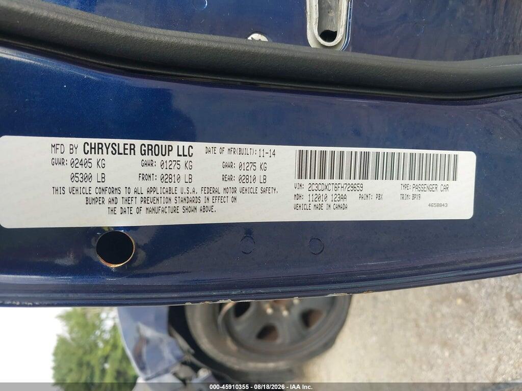 2C3CDXCT6FH729659 2015 DODGE CHARGER photo no. 9