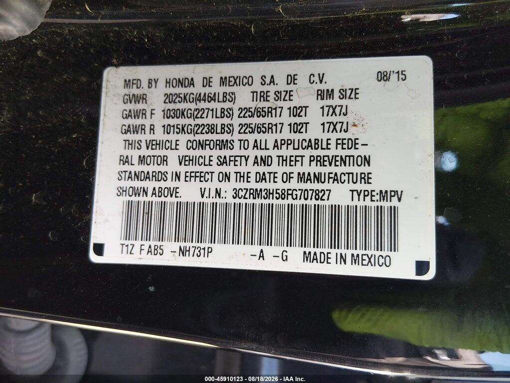 3CZRM3H58FG707827 2015 HONDA CR-V photo no. 9