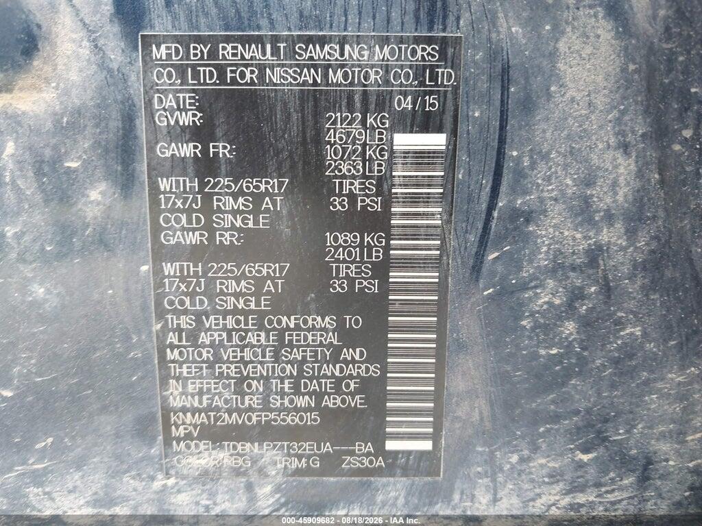 KNMAT2MV0FP556015 2015 NISSAN ROGUE photo no. 9
