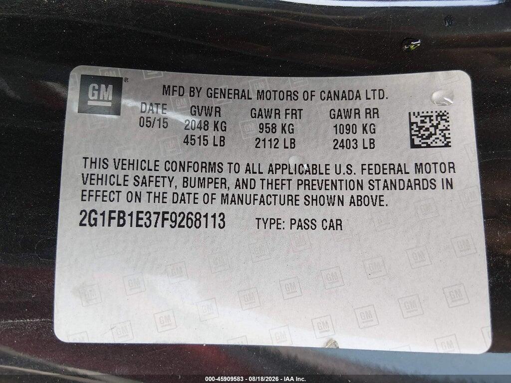 2G1FB1E37F9268113 2015 CHEVROLET CAMARO photo no. 9