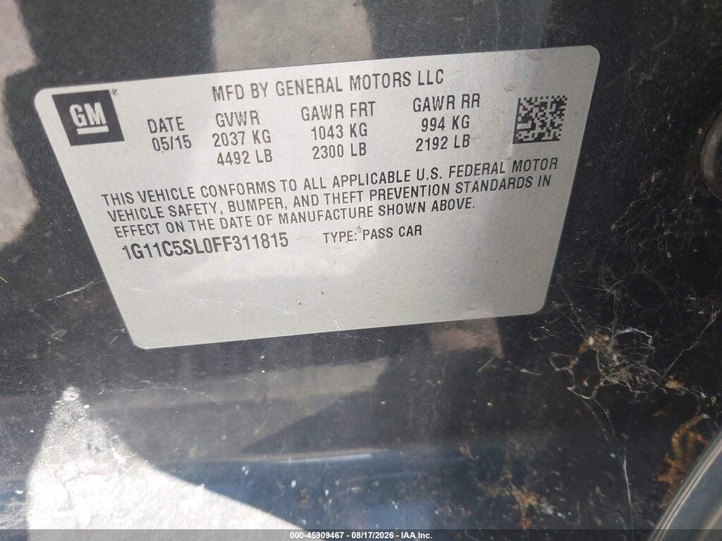 1G11C5SL0FF311815 2015 CHEVROLET MALIBU photo no. 9