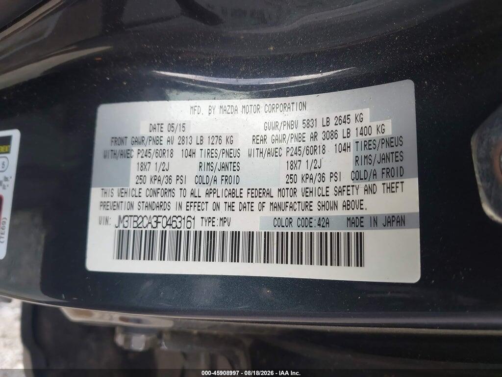 JM3TB2CA3F0463161 2015 MAZDA CX-9 photo no. 9