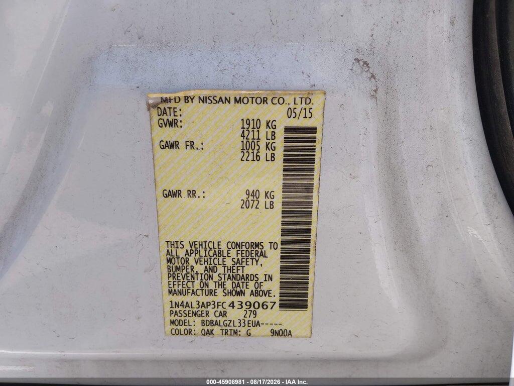 1N4AL3AP3FC439067 2015 NISSAN ALTIMA photo no. 9
