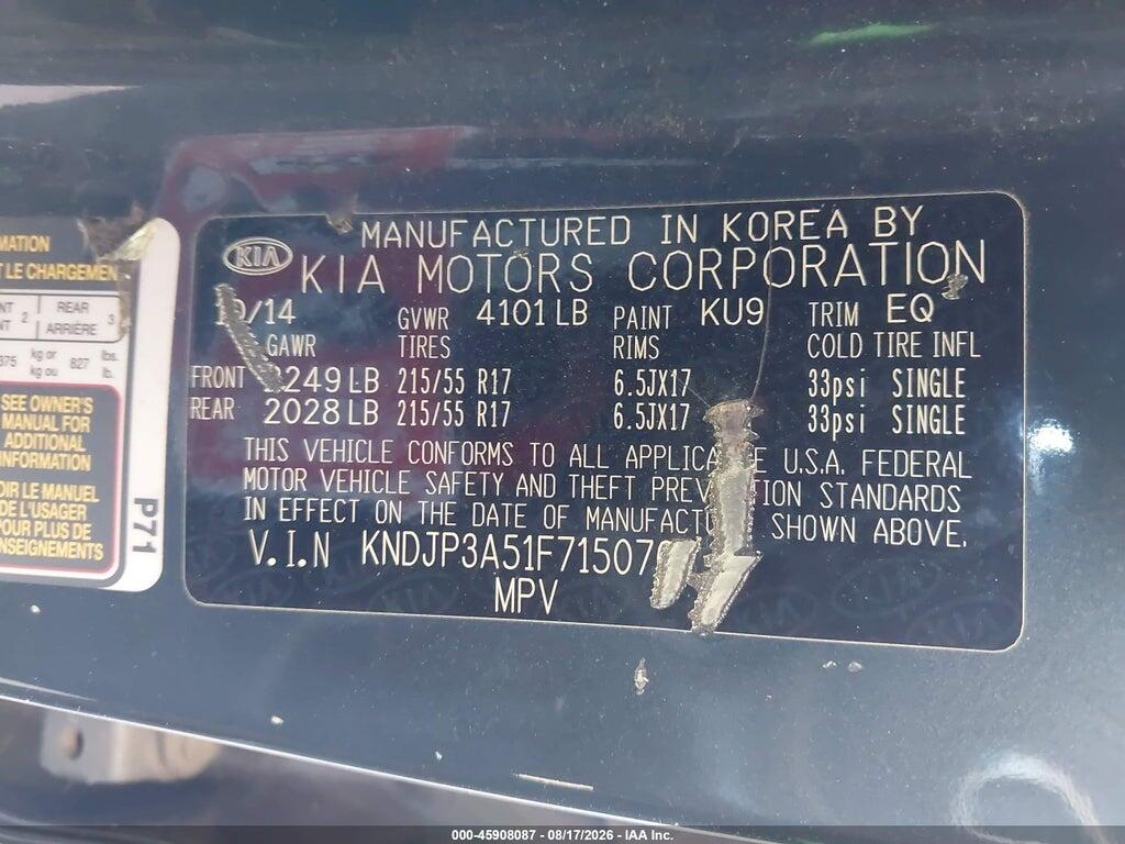 KNDJP3A51F7150761 2015 KIA SOUL photo no. 9