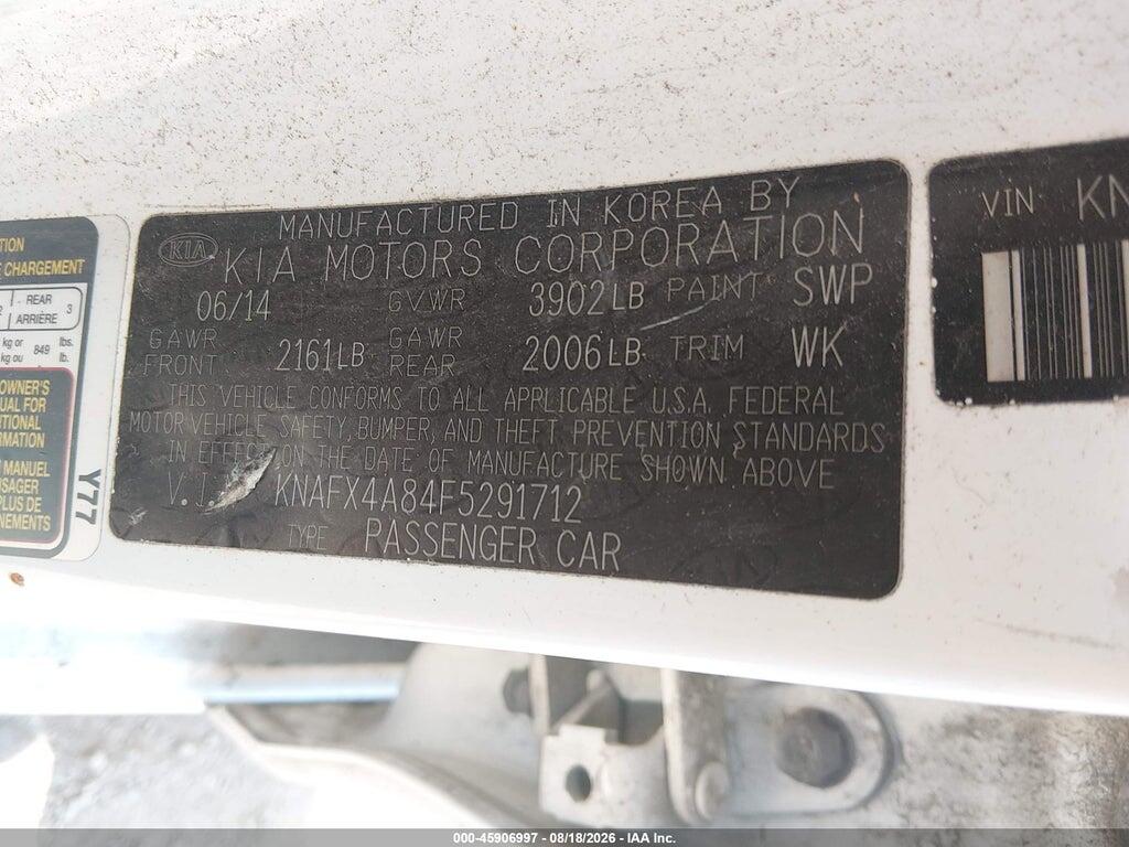 KNAFX4A84F5291712 2015 KIA FORTE photo no. 9