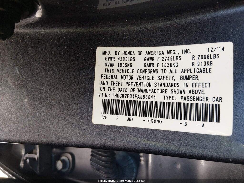 1HGCR2F31FA088044 2015 HONDA ACCORD photo no. 9