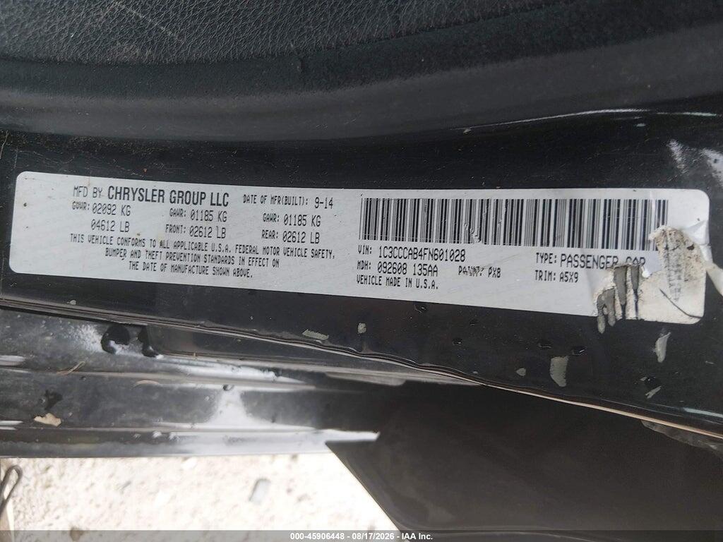 1C3CCCAB4FN601028 2015 CHRYSLER 200 photo no. 9