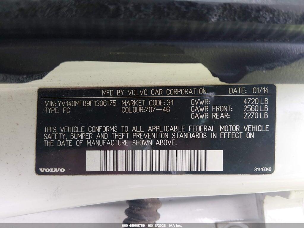 YV140MFB9F1306175 2015 VOLVO S60 photo no. 9