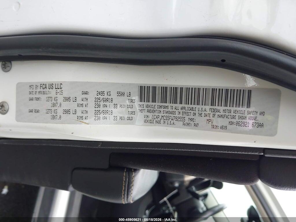1C4PJMCS5FW792555 2015 JEEP CHEROKEE photo no. 9
