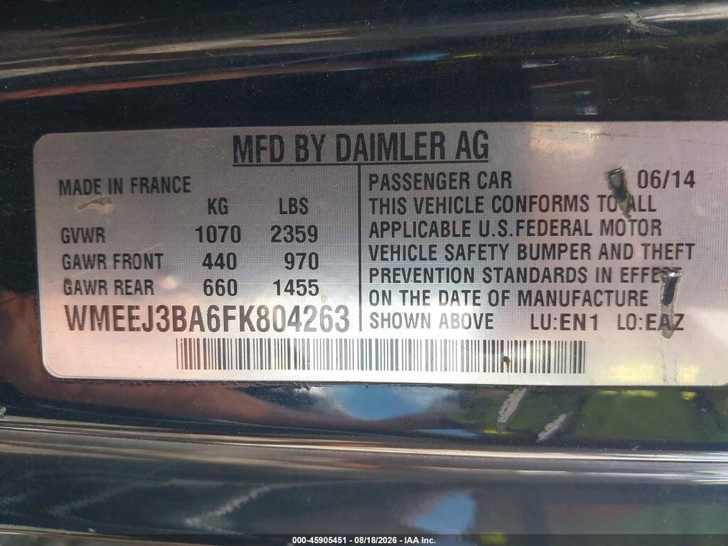 WMEEJ3BA6FK804263 2015 SMART FORTWO photo no. 9