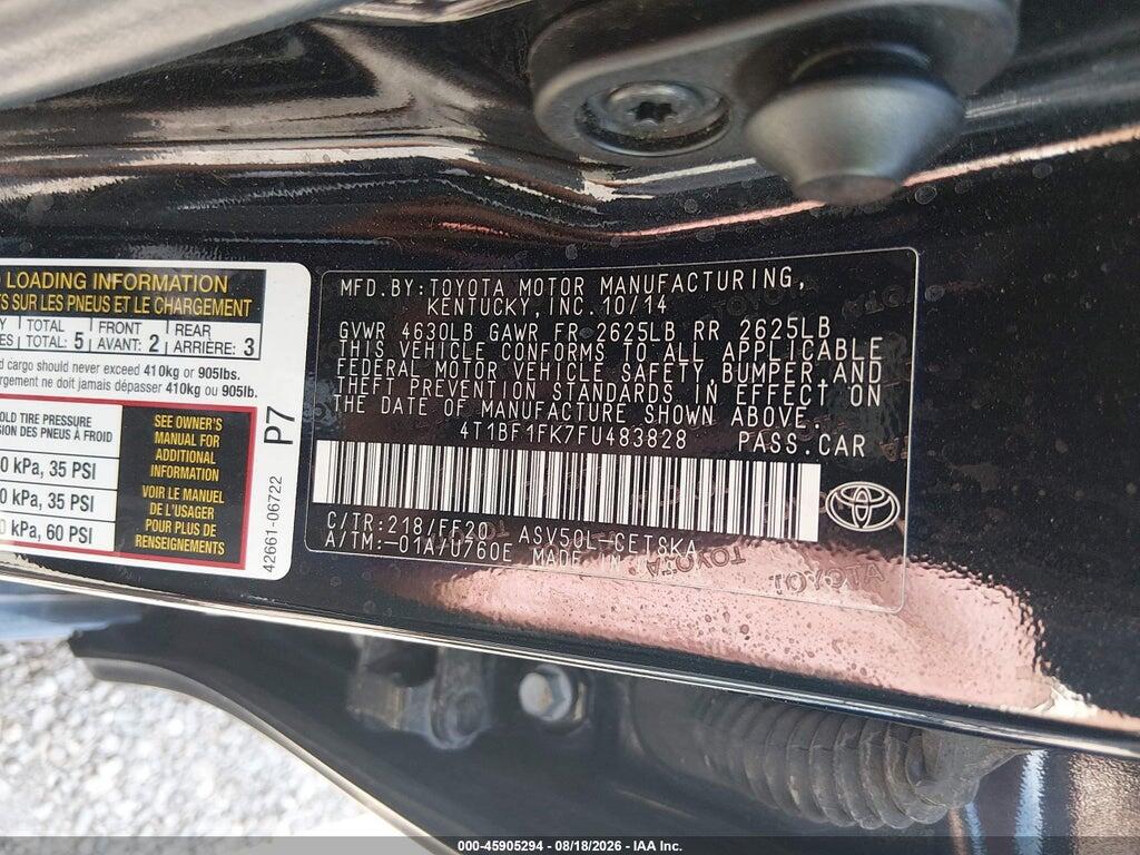 4T1BF1FK7FU483828 2015 TOYOTA CAMRY photo no. 9