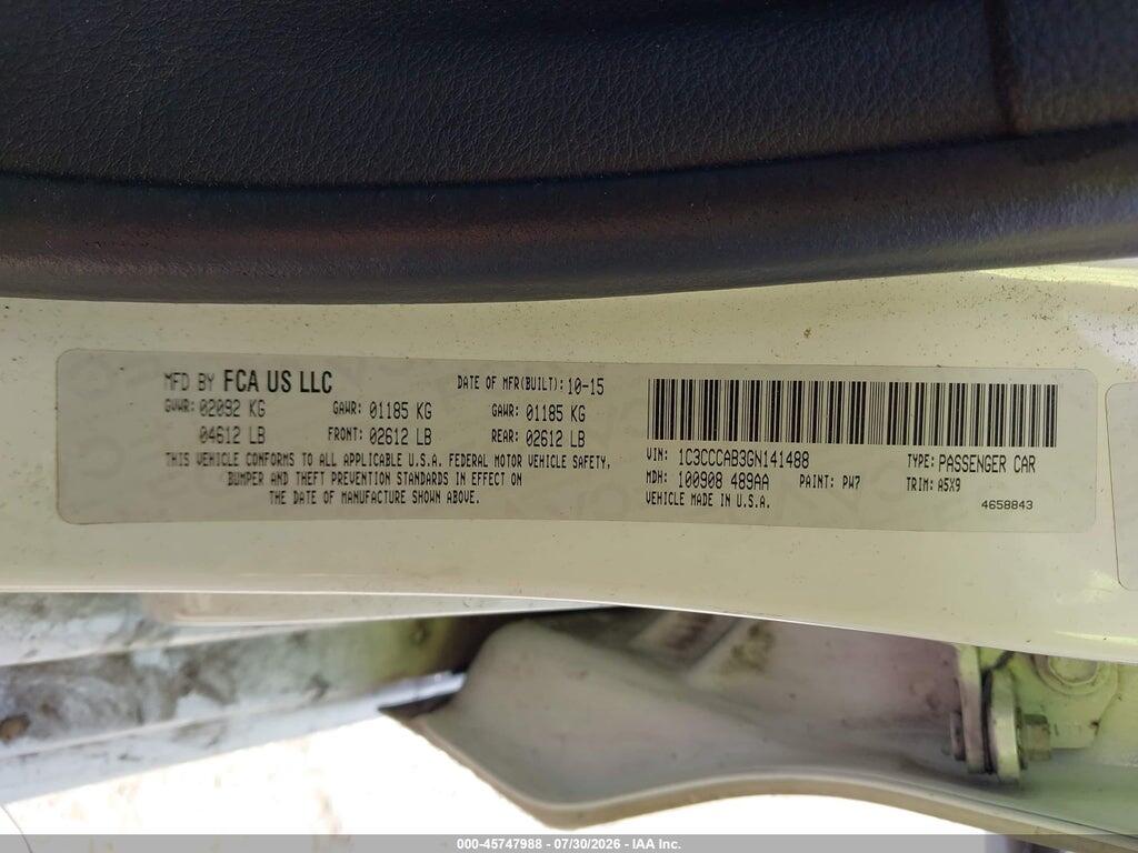 1C3CCCAB3GN141488 2016 CHRYSLER 200 photo no. 9