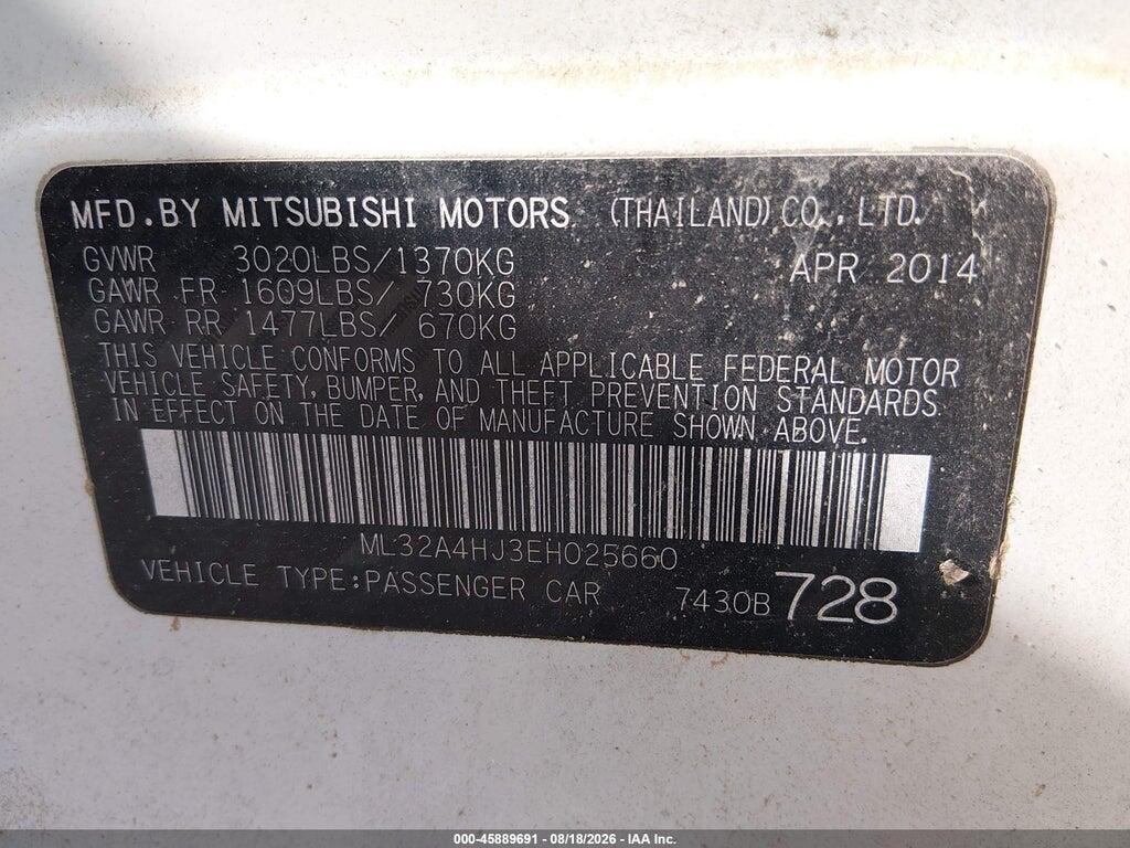 ML32A4HJ3EH025660 2014 MITSUBISHI MIRAGE photo no. 9