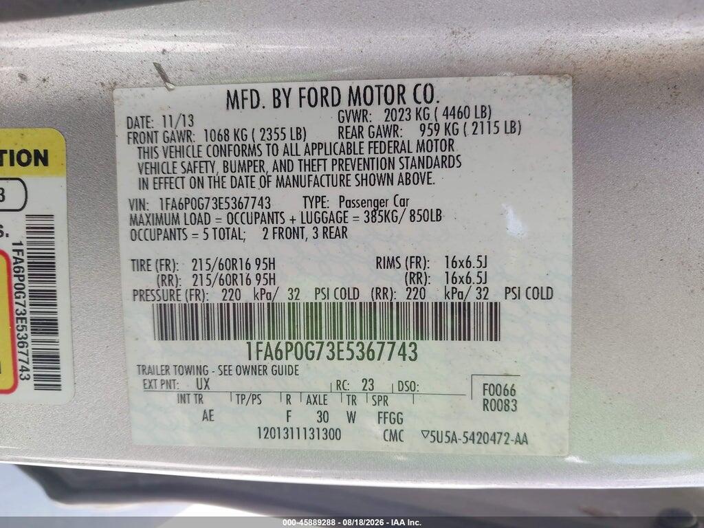 1FA6P0G73E5367743 2014 FORD FUSION photo no. 9