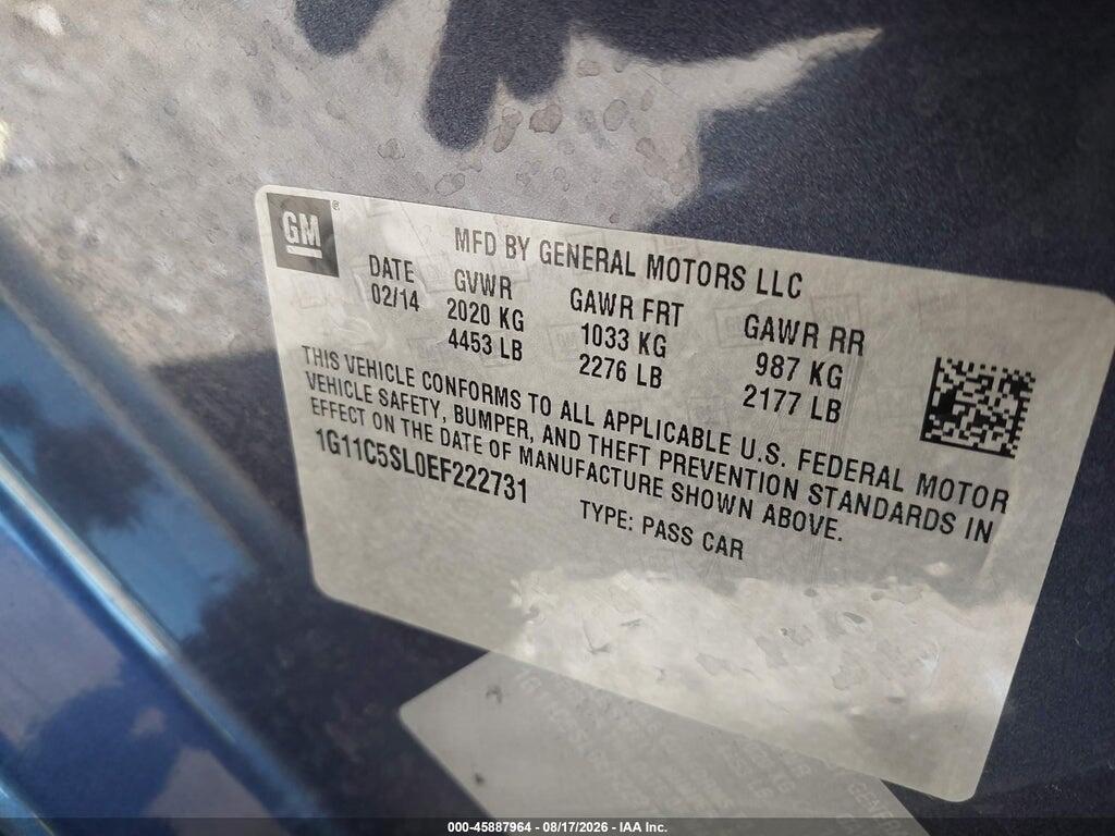 1G11C5SL0EF222731 2014 CHEVROLET MALIBU photo no. 9