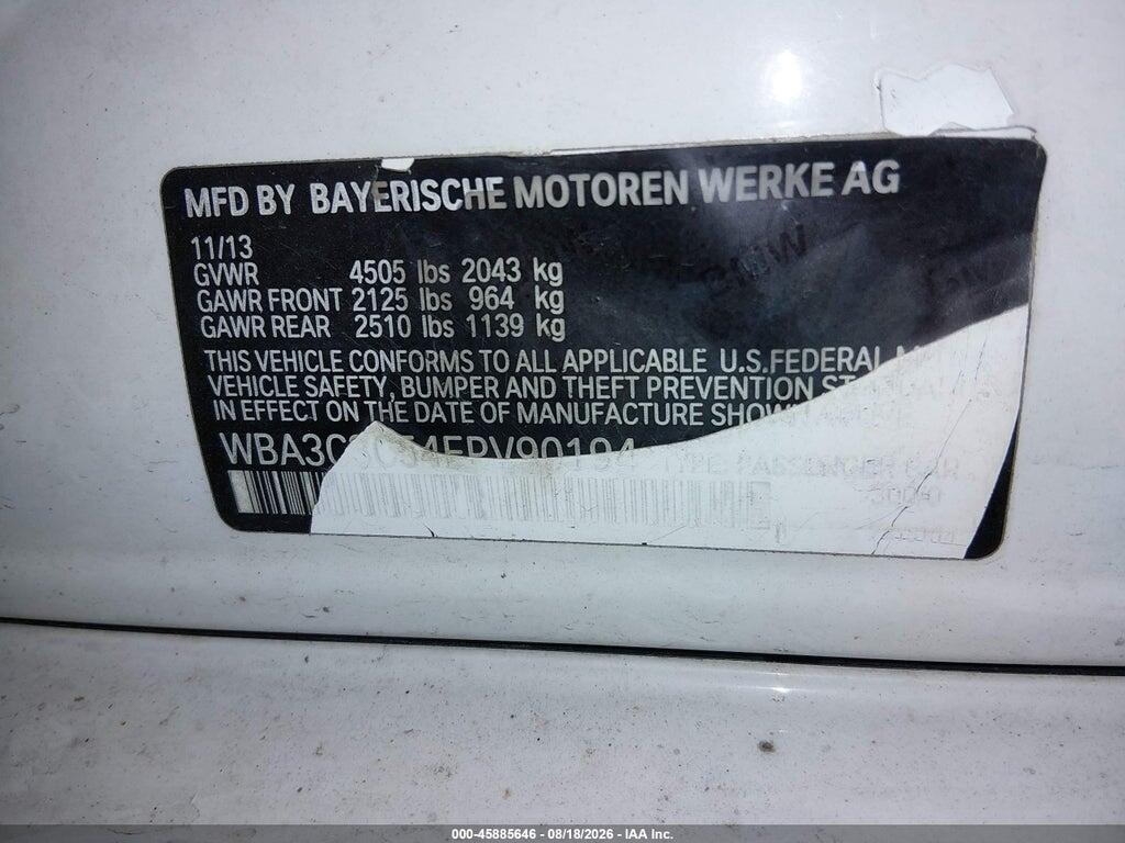 WBA3C3C54EPV90194 2014 BMW 320I photo no. 9