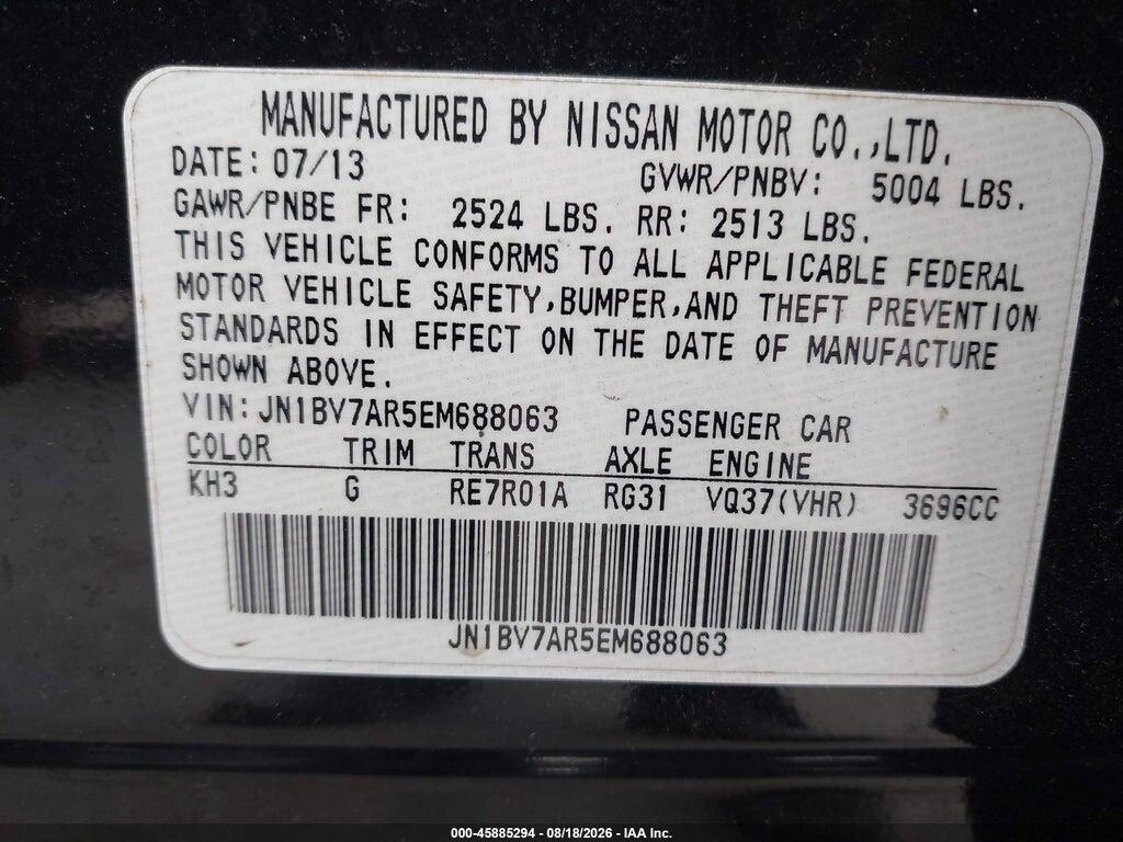 JN1BV7AR5EM688063 2014 INFINITI Q50 photo no. 9