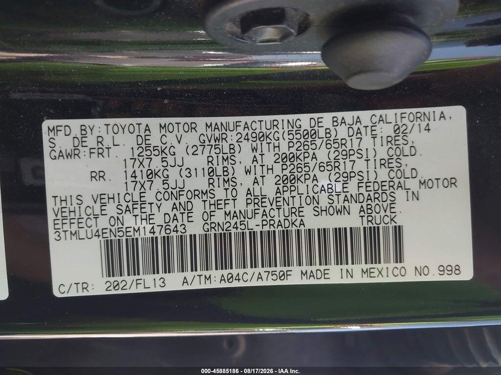 3TMLU4EN5EM147643 2014 TOYOTA TACOMA photo no. 9