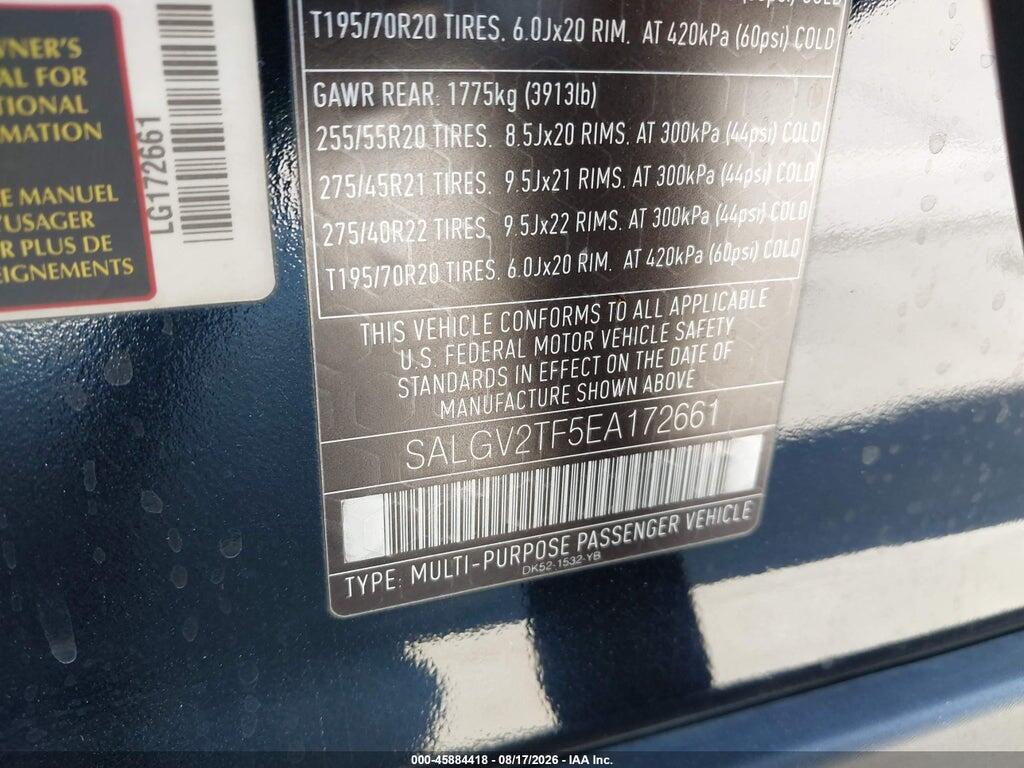 SALGV2TF5EA172661 2014 LAND ROVER RANGE ROVER photo no. 9