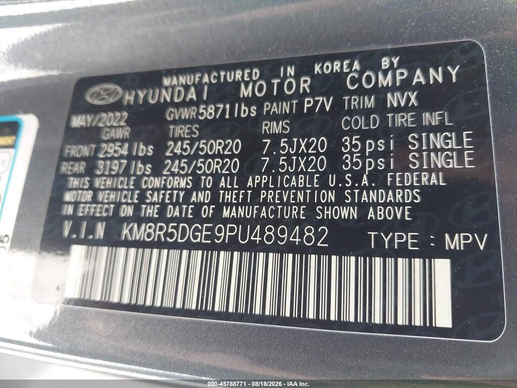KM8R5DGE9PU489482 2023 HYUNDAI PALISADE photo no. 9