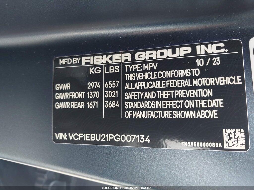 VCF1EBU21PG007134 2023 FISKER OCEAN photo no. 9