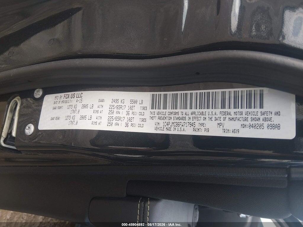 1C4PJMCB6FW717945 2015 JEEP CHEROKEE photo no. 9