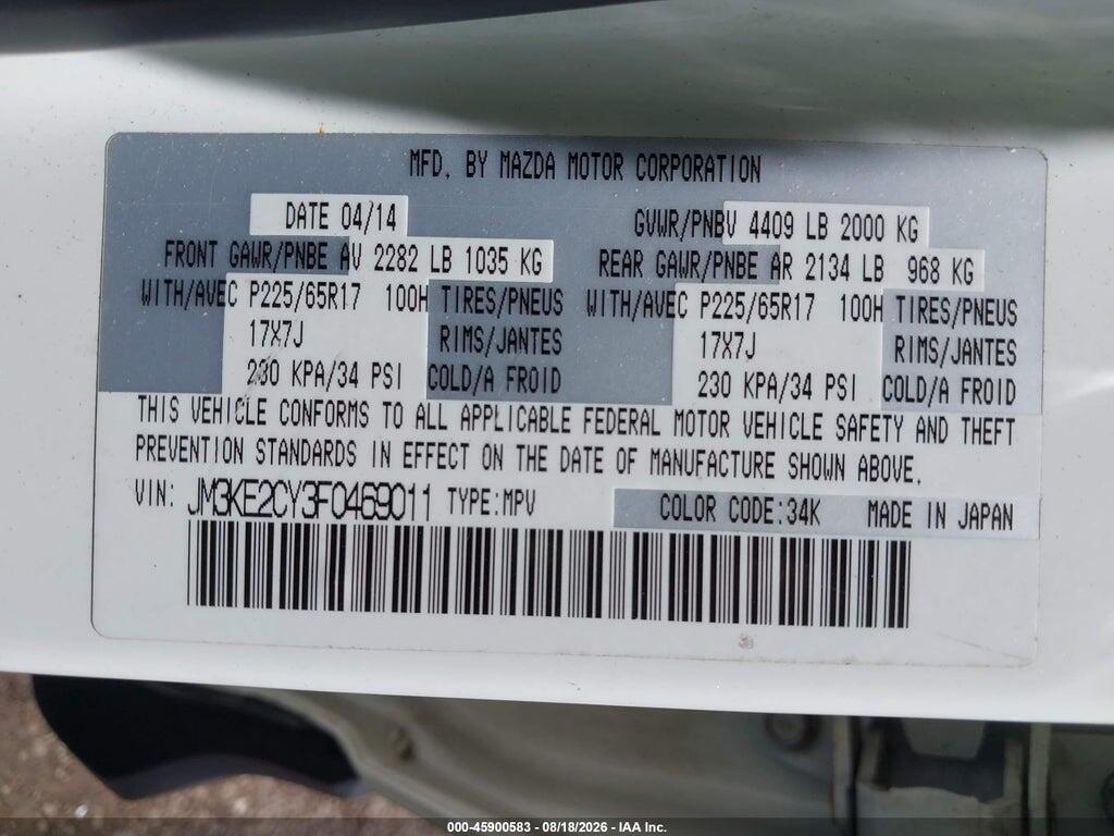 JM3KE2CY3F0469011 2015 MAZDA CX-5 photo no. 9