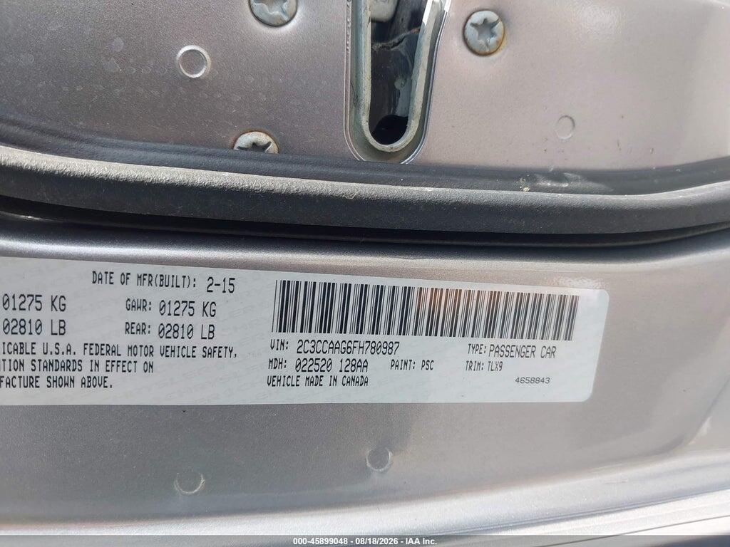 2C3CCAAG6FH780987 2015 CHRYSLER 300 photo no. 9
