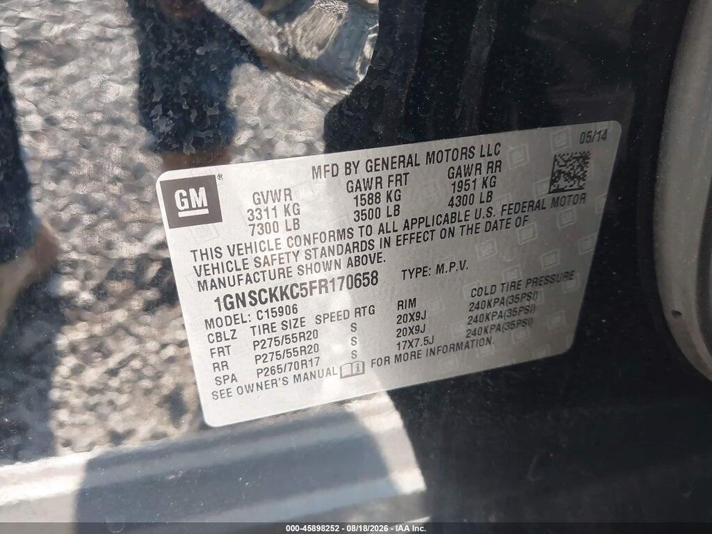 1GNSCKKC5FR170658 2015 CHEVROLET SUBURBAN photo no. 9