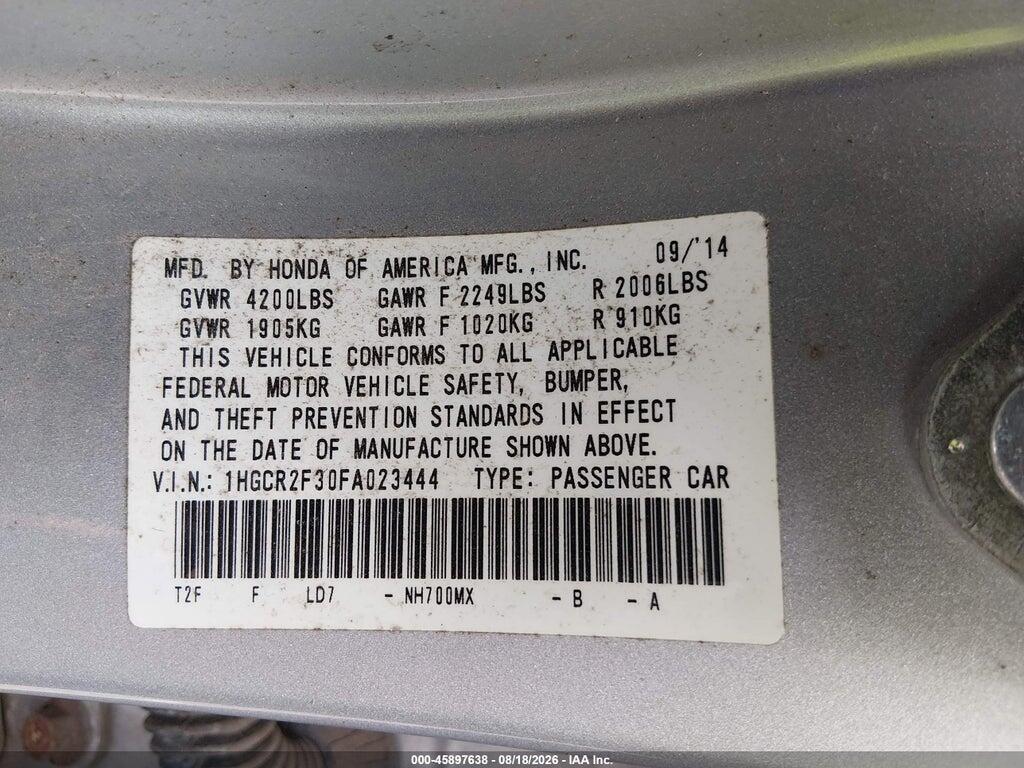 1HGCR2F30FA023444 2015 HONDA ACCORD photo no. 9