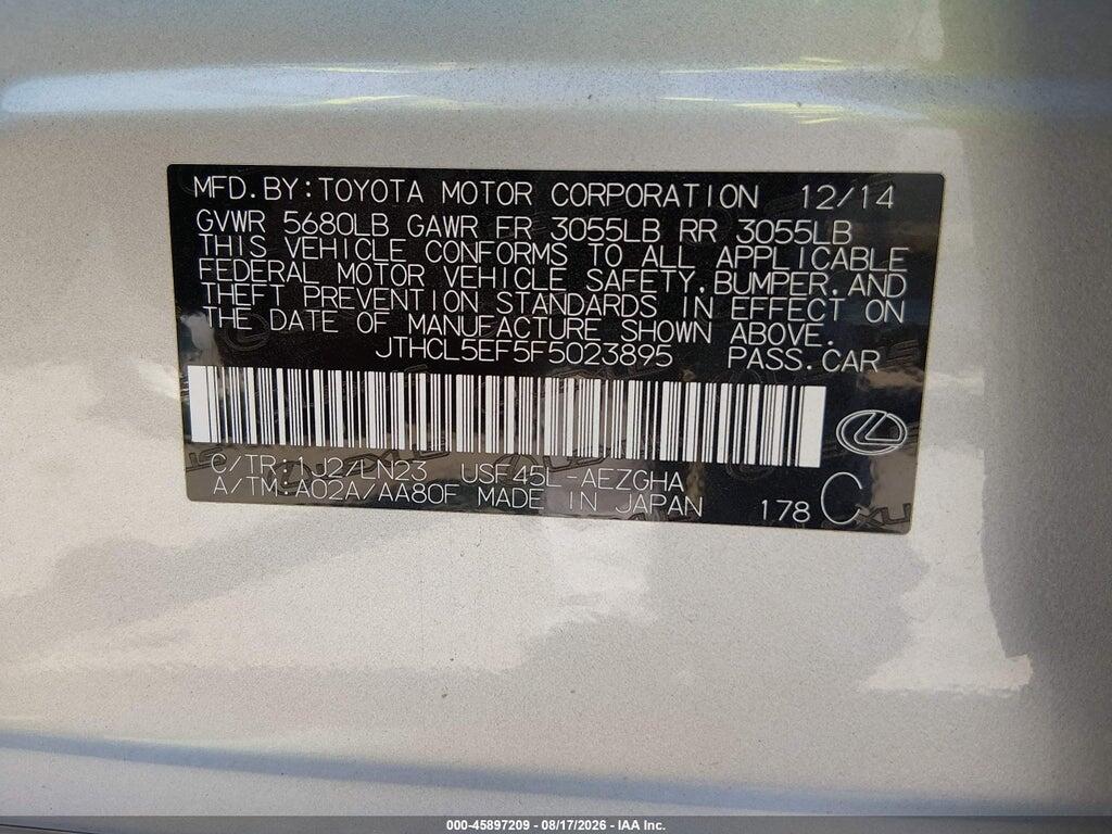 JTHCL5EF5F5023895 2015 LEXUS LS 460 photo no. 9