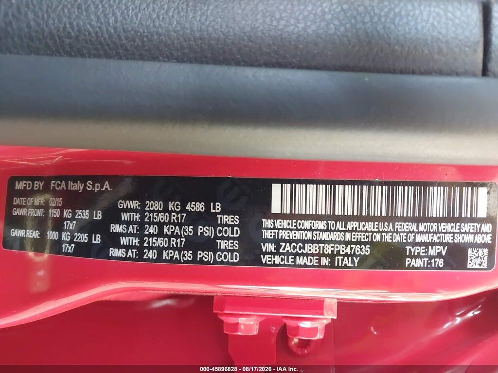 ZACCJBBT8FPB47635 2015 JEEP RENEGADE photo no. 9