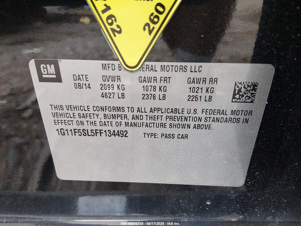 1G11F5SL5FF134492 2015 CHEVROLET MALIBU photo no. 9