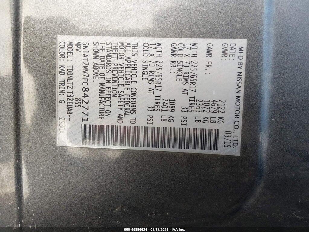 5N1AT2MV7FC842771 2015 NISSAN ROGUE photo no. 9