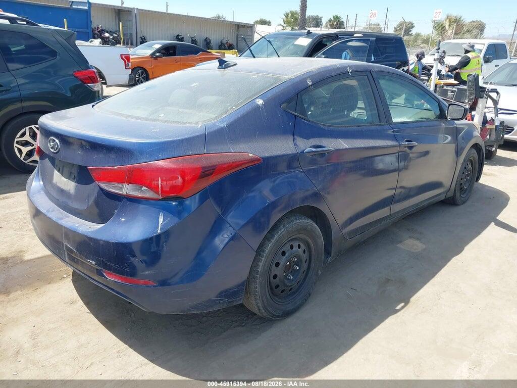5NPDH4AE8GH698480 2016 HYUNDAI ELANTRA photo no. 4